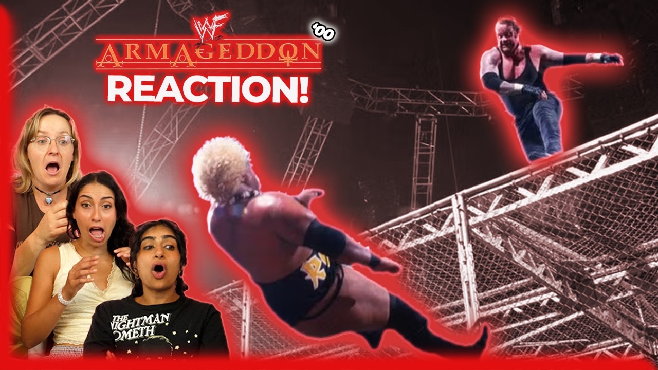 We don't know what 3:16 Means | Girls react to WWF Armageddon 2000, 6 Man Hell in a Cell Match! #wwe