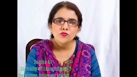 Dr.Hina Ali Controller of Examination WUM