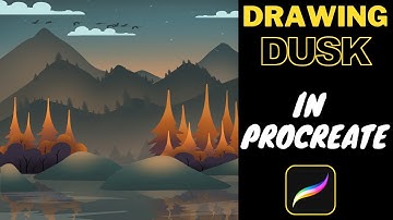 Dusk- How To Draw Easy Landscape|| Procreate Tutorial || #Shorts​ (#shorts)(#easy)
