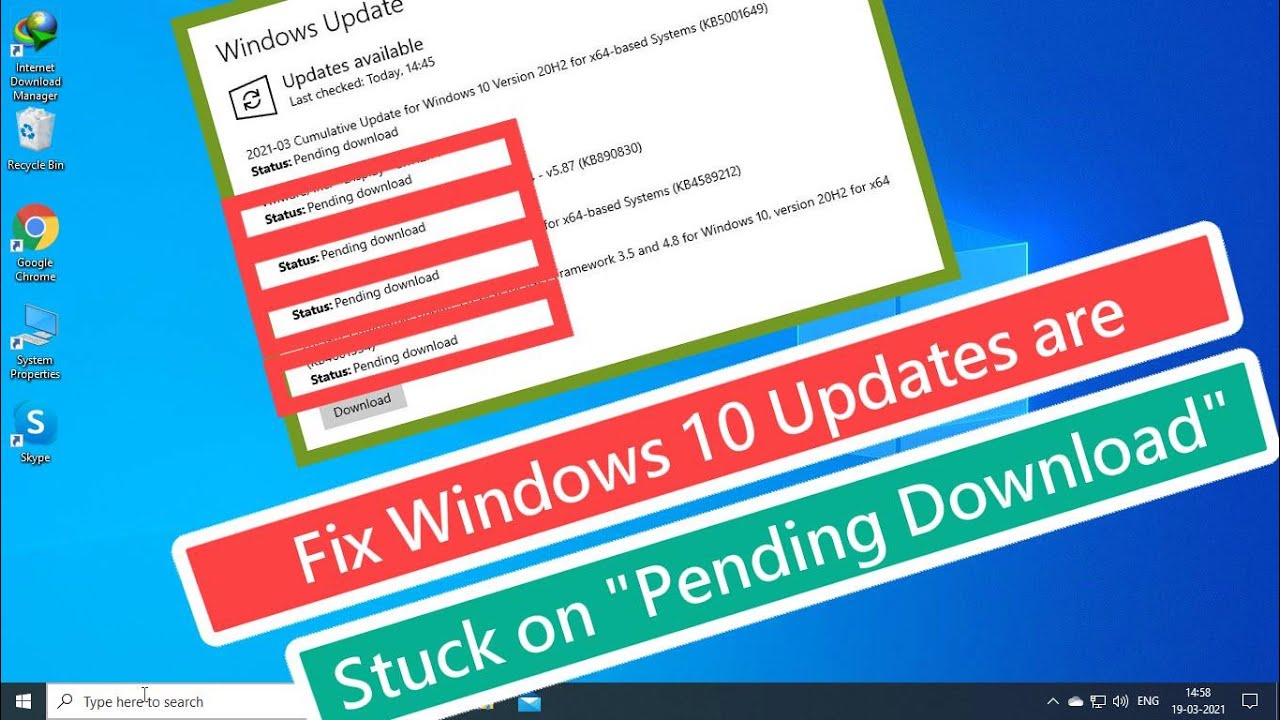 Fix Windows 10 Updates Are Stuck On Pending Download YouTube