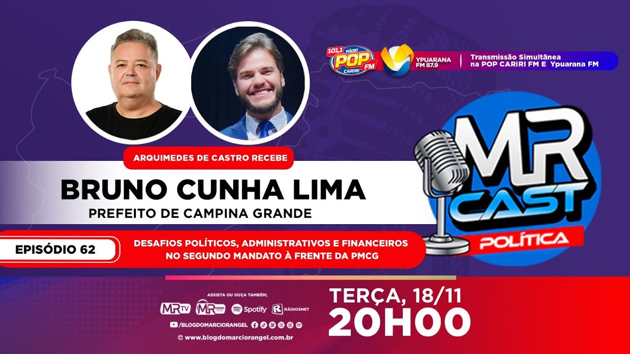 MRCast Política: Arquimedes de Castro conversa com Bruno Cunha Lima (18/11/2025)