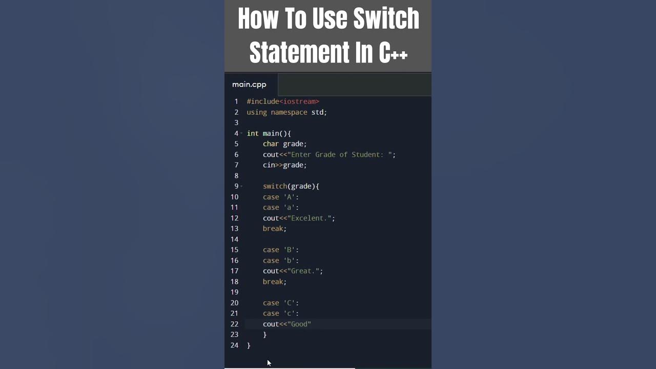 How to Use Switch Statement In C++ - YouTube