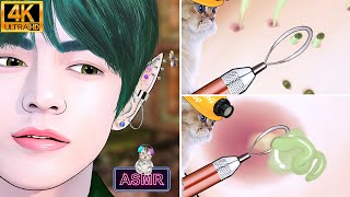 [ASMR] elf ears Blackhead sebaceous cyst piercing cleaning animation asmr/ 4k 블랙헤드,피지낭종,피어싱청소 애니메이션