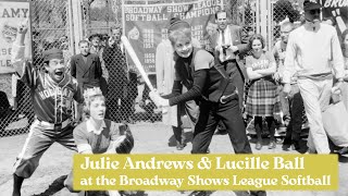 Julie Andrews, Robert Goulet, Lucille Ball &amp; Joe E. Brown at the Broadway Show League Softball, 1961