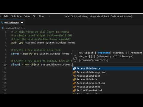 16 Creating a Simple Label Widget: Tutorial 16 PowerShell GUI