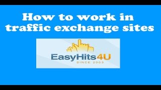 how to work in traffic exchange sites