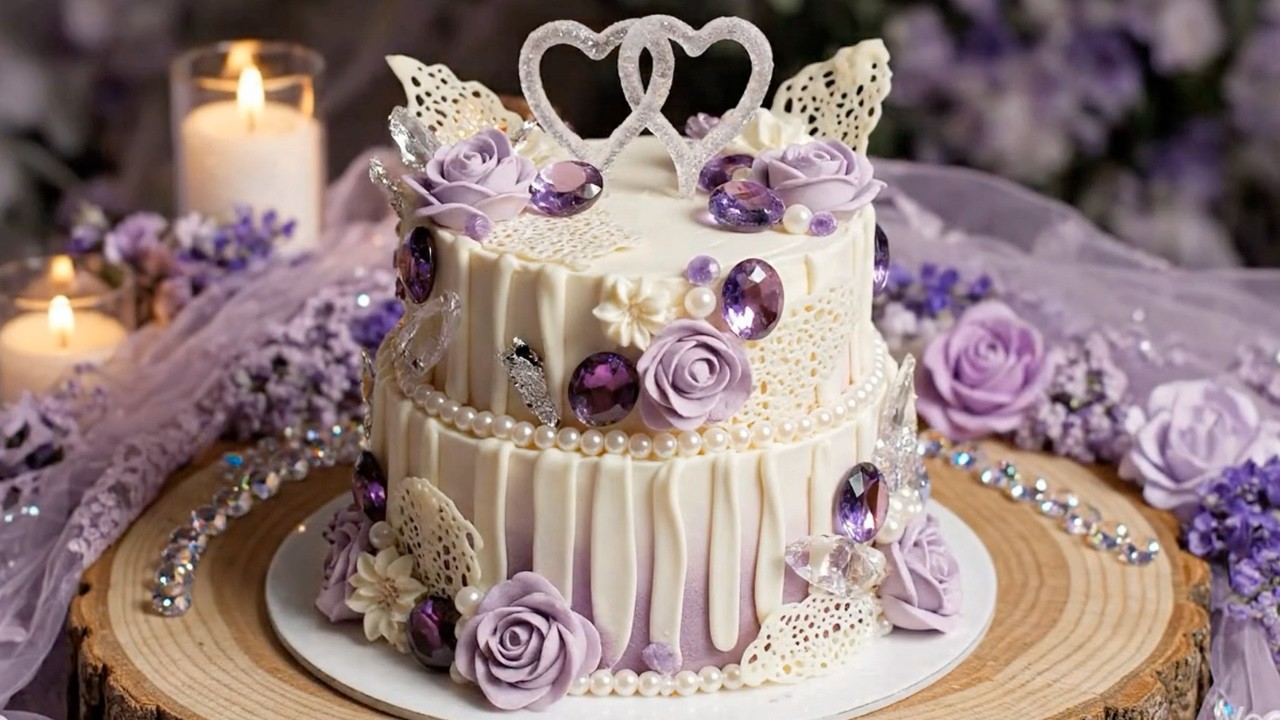 【ASMR】誕生石のウェディングケーキをカットするASMR💎 Birthstone Wedding Cake Cutting