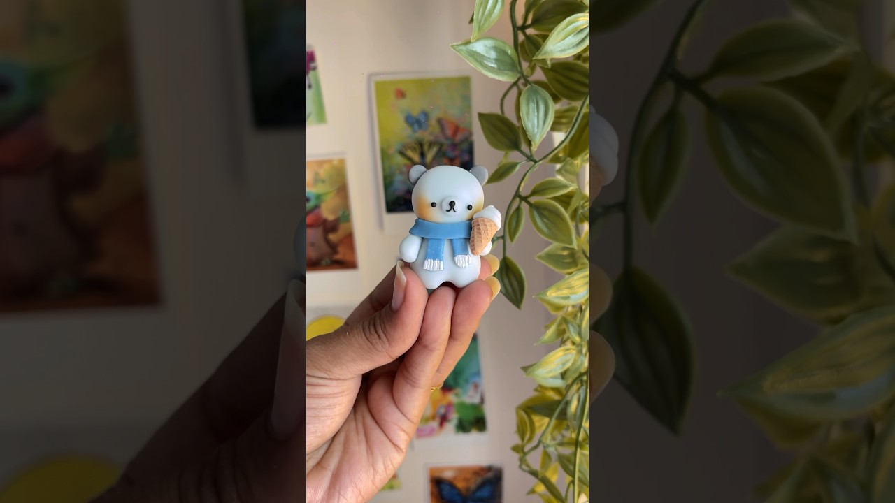 Meet frosti bear.. my new clay art design |cold porcelain clay art bear Frosty 