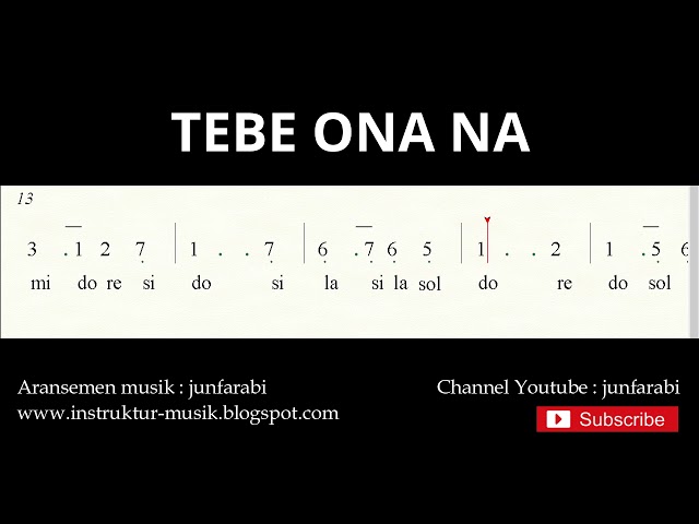 not angka tebe onana - not angka lagu tradisional class=