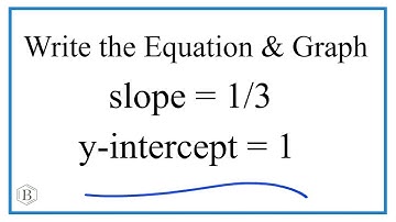 Graph and write the equation of a line with a slope of 1/3 and a y-intercept of 1.