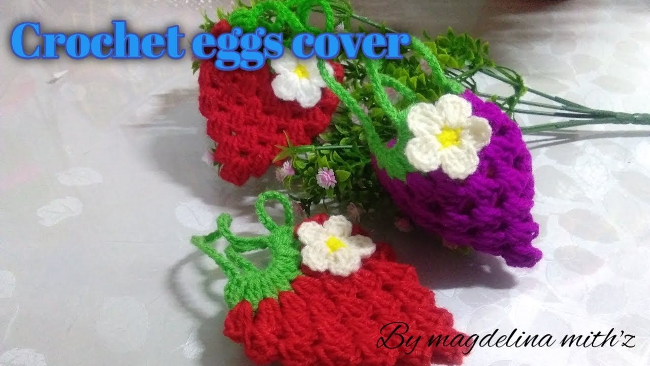 Crochet eggs basket pattern strawberry sarung  telur  YouTube