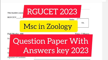 Msc in Zoology Question paper 2023 ll RGUCET 2023 l Answer key l CUET Msc in Zoology Questions Paper