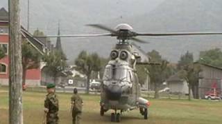 super puma helicopters at the swiss raid commando game