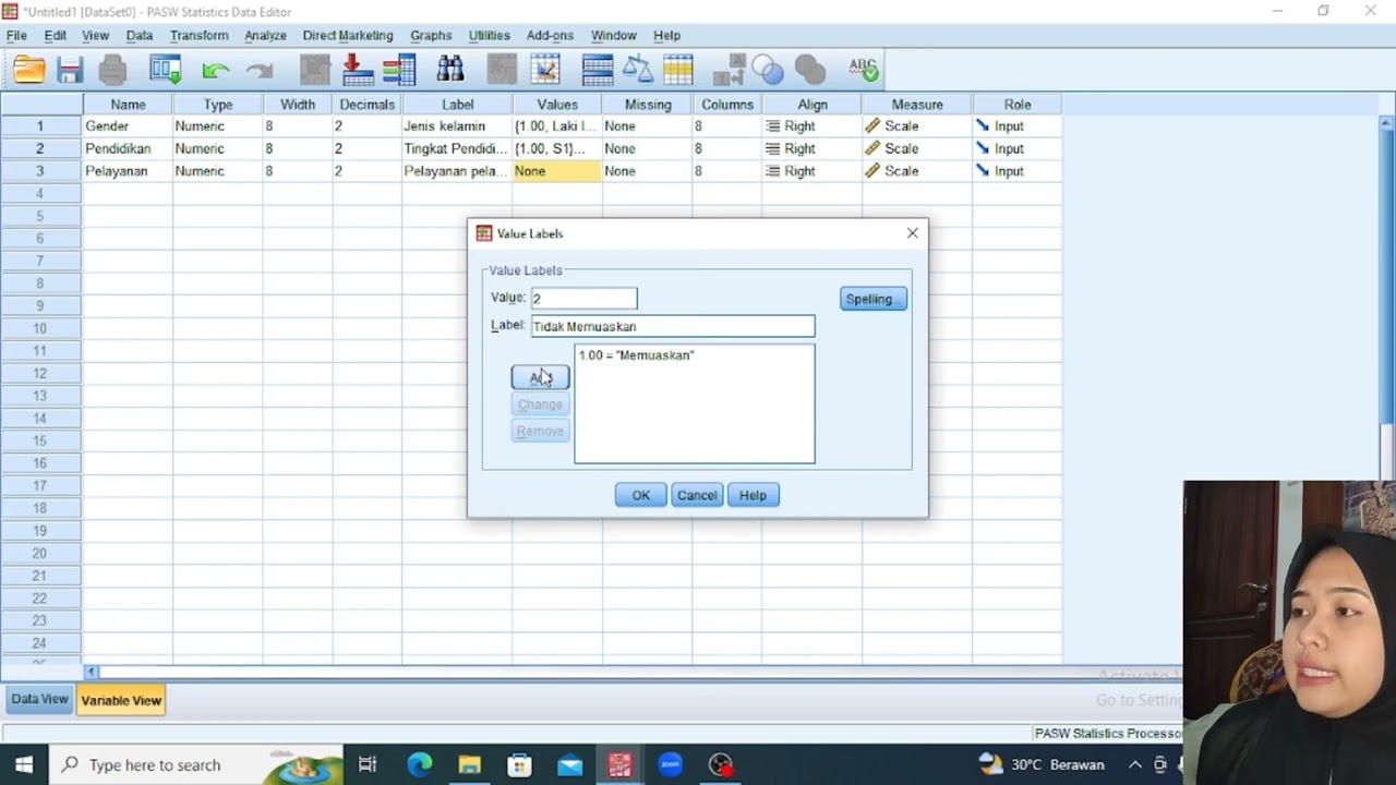 Uji kolerasi dengan koefisien kontigensi( Crosstabulation) 