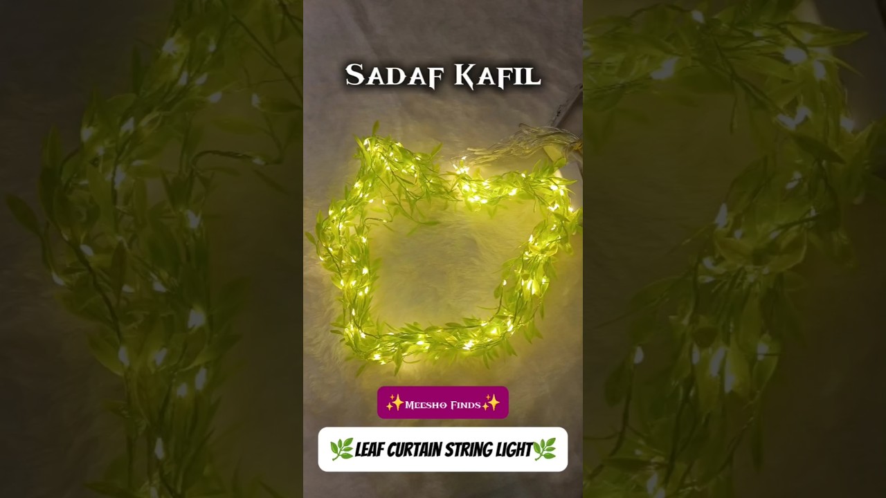 Meesho leaf curtain string light🌿🕯️