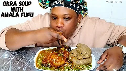 Asmr Okra Soup And Amala Fufu Mukbang