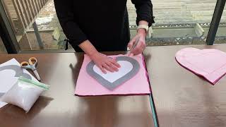 Teen Take Out No-Sew Fleece Heart Pillow