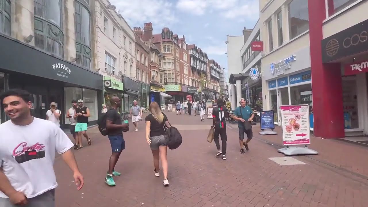 Bournemouth Town Walk 4K August 2025