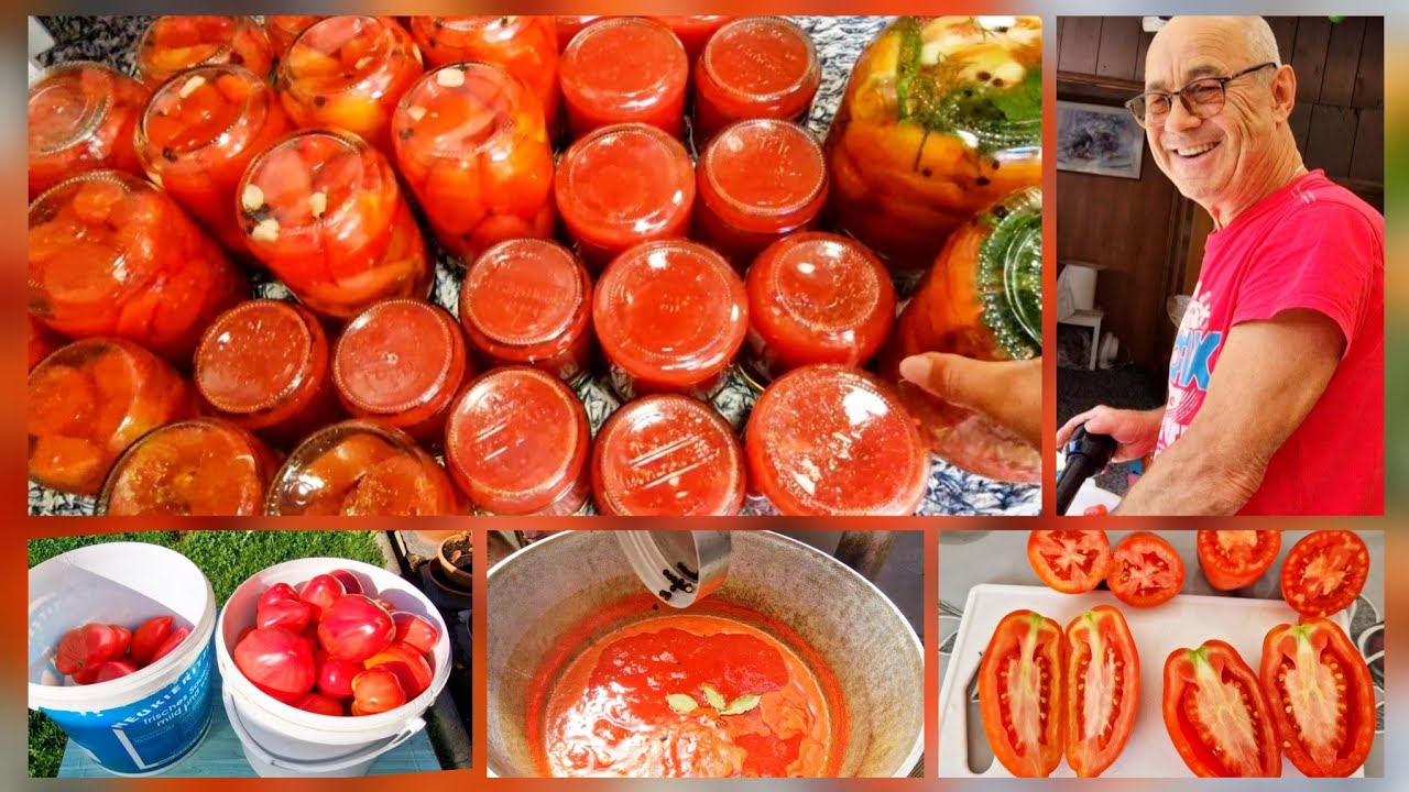 Ура! Консервный завод заработал! Заготовки  из помидор  на зиму...