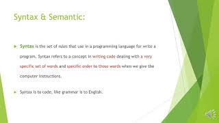 Syntax , Semantic & Programming Languages | Class 10 Computer Chapter 2