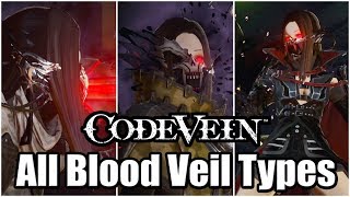 CODE VEIN - All Blood Veil Types So Far | Parry & Backstab Animations Showcase (Network Test)