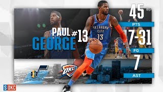 Paul George Lights Up for 45 Points & a Game Winner vs Jazz | February 22nd, 2019
