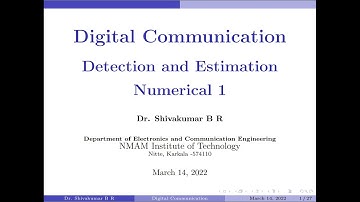 Detection and Estimation: Numerical 1