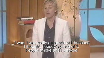 Ellen DeGeneres how to quit smoking testimonial -  permanent subtitles