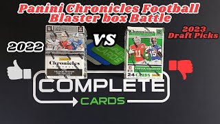 2022 Panini Chronicles Football Blaster box vs 2023 Chronicles Draft Picks Football Blaster who wins