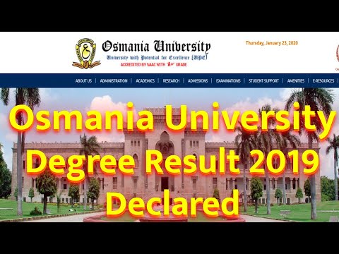 OU Degree Result 2019 2020 Declared Sem 1st, 3rd, 5th Exams BA, B Sc, B Com, BBA Results