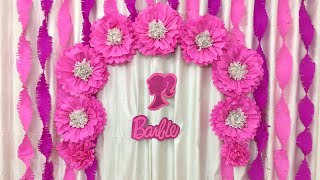 Birthday Party Decoration ideas at home | Easy paper flowers birthday decoration ideas at home |