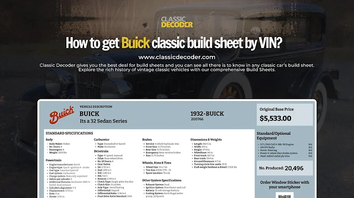 EASY WAY TO GET YOUR CLASSIC BUICK BUILD SHEET BY 13 DIGIT VIN LOOKUP | CLASSIC VIN DECODER