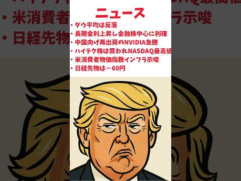 7月16日のアメリカ市場　#株式投資 #日経平均 #相場見通し #株価 #トランプ #ダウ平均#sp500 #NASDAQ#パランティア#NVIDIA#テスラ
