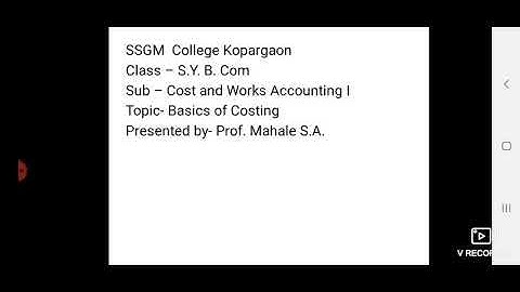 SPPU S.Y.B.Com Cost and Works Accounting I  Chapter1 Lecture 1.6