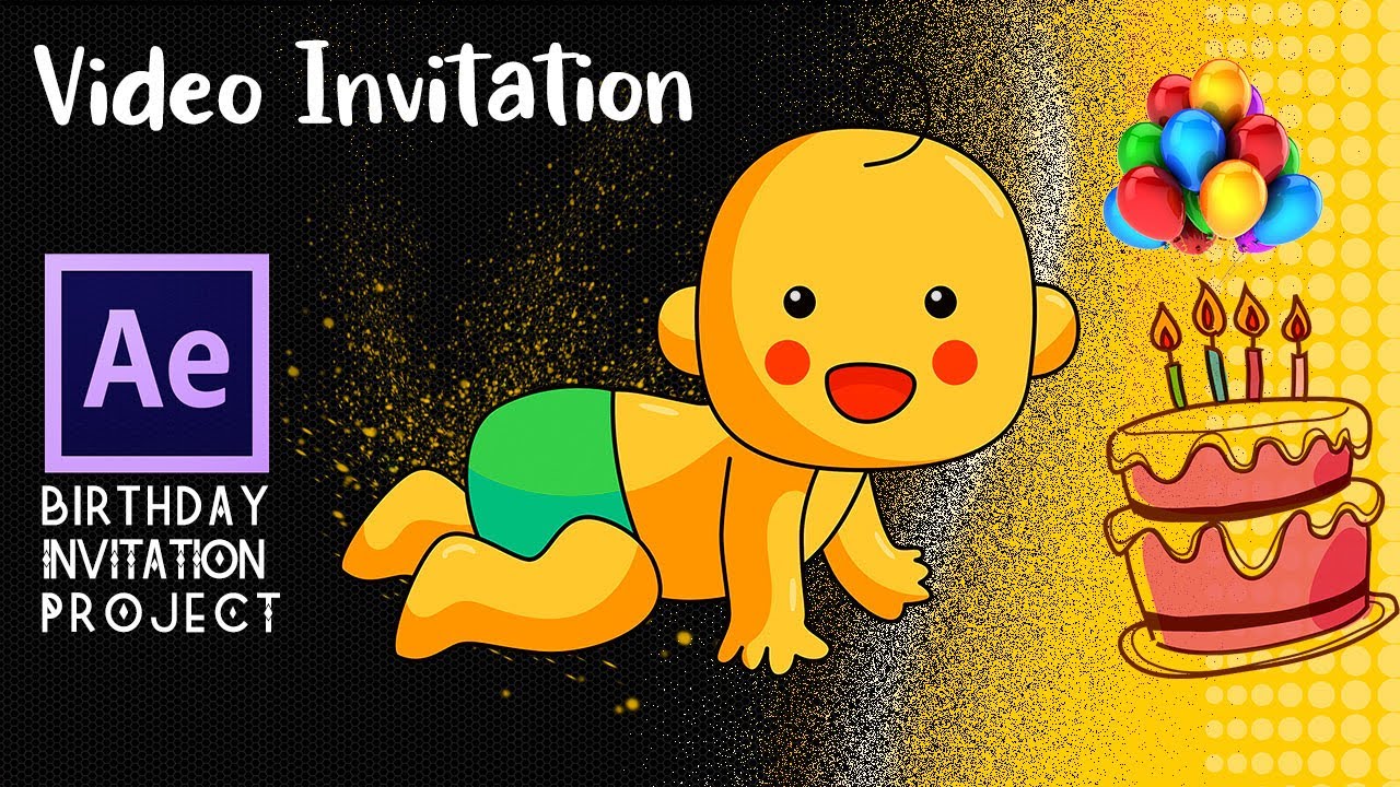 WhatsApp Kids Birthday Animated E-card Video Invitation | After Effect Invitation Project | V1440107