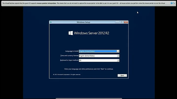 Install Windows Server 2012 R2 inside Virtualbox