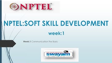 Soft Skill Development Week 1 answer|NPTEL solution || Assignment 1