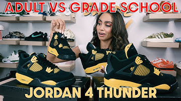 BEFORE YOU BUY JORDAN 4 THUNDER: Adult vs Grade School - YES there are differences!