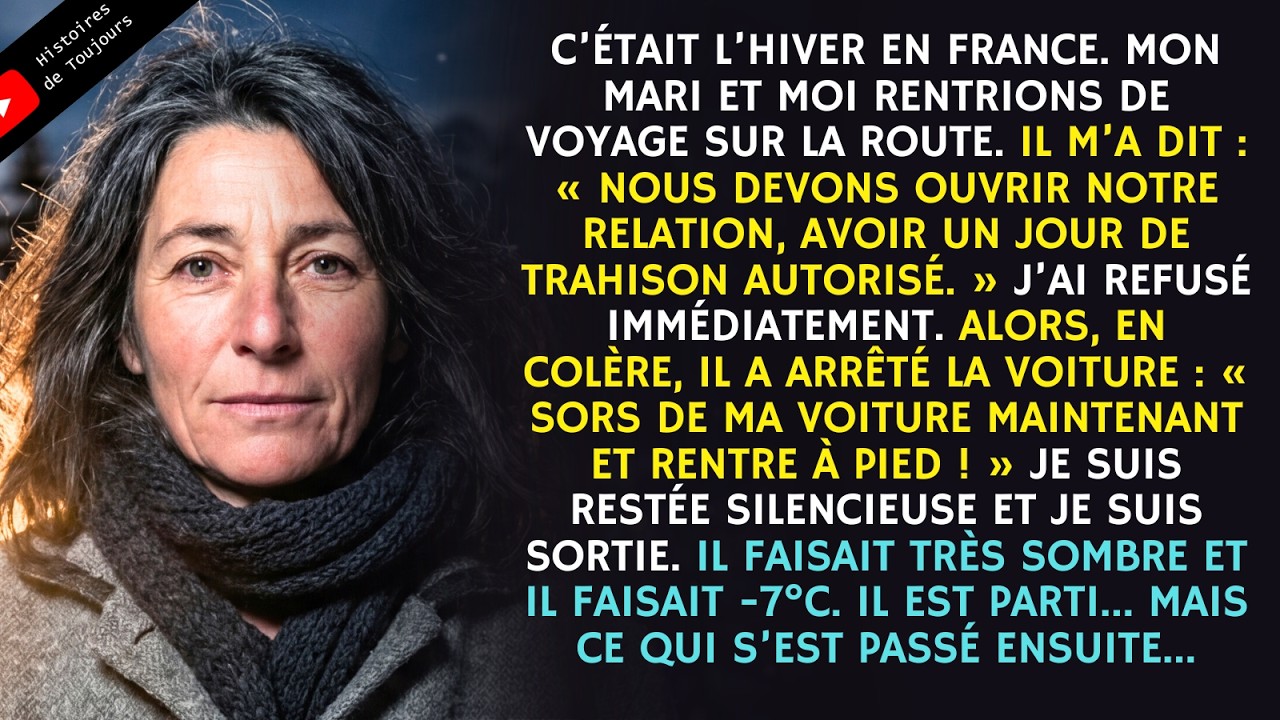 Mon mari m’a expulsée par -7°C : « Sors de la voiture et rentre à pied ! » Alors j’ai…