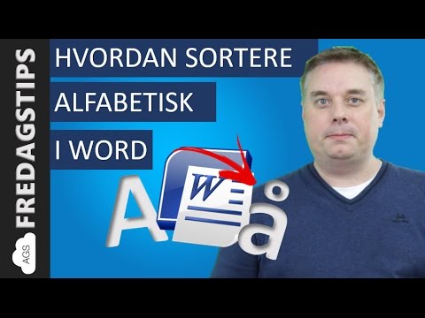 Video: Hvordan Sortere En Liste Alfabetisk