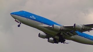 KLM Boeing B747-400 (PH-BFU) Take-off from Schiphol Intl. Airport