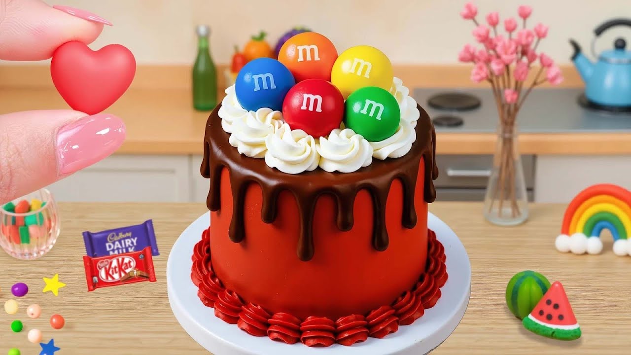 Tarta de Chocolate con M&M 🍫🎂 Cremosa, Divertida y Perfecta para Celebrar 🎊🌟 Mini Cake Rainbow