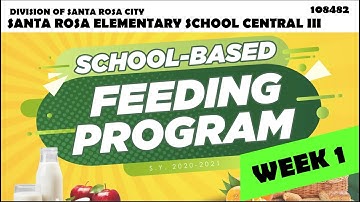 SRES CENTRAL III  SBFP   WEEK1 IMPLEMENTATION   May 14, 2021