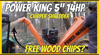 Power King 5 inch 14HP wood chipper & shredder. FREE wood chips|mulch for garden. Attracts deer?