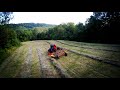 Hillside Hay Raking - Case VAC-14 on the Bar Rake