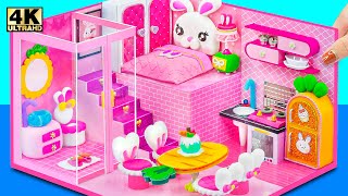 Build Pink Miniature House for Cute Bunny with Bedroom, Bathroom, Kitchen ❤️ DIY Miniature House