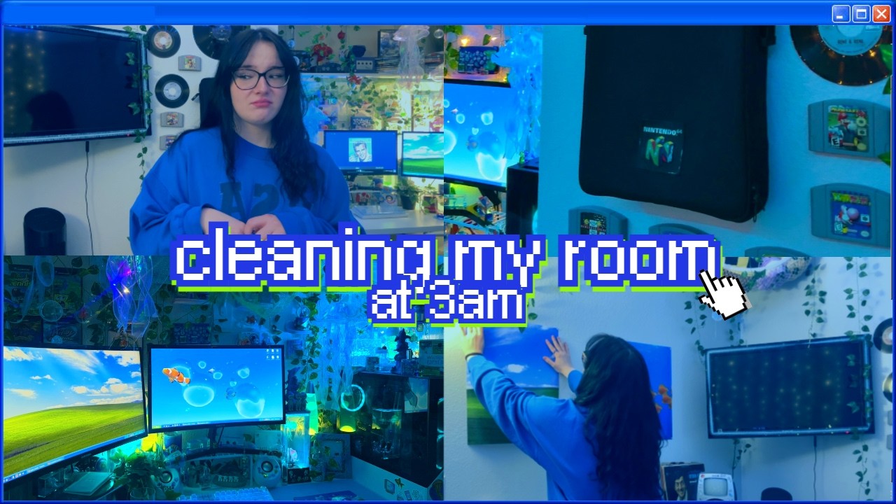 ⋆˚࿔ late night room reset | clean my frutiger aero room with me ʚɞ ⁺˖ ⸝⸝
