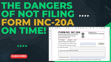 Key point of form INC-20A || filing e-form INC-20A