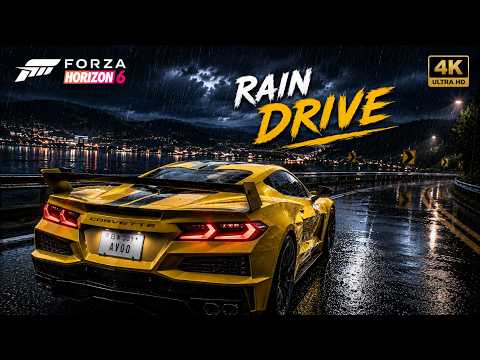 Relaxing Rainy Night Drive in Japan 🌧️ | Corvette C8 4K HDR | Forza Horizon 6