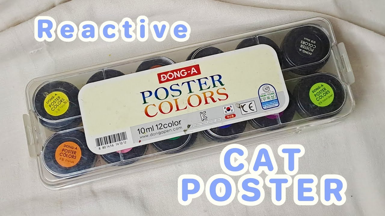 Reactive Cat Poster 🎨 | Cara mengatasi cat poster yang kering ✨️🫶(Indonesia🇲🇨)